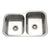 Houzer EC-3208SL-20 Elite 32 Inch Stainless Steel Undermount 60/40 Double Small Left Bowl Kitchen Sink