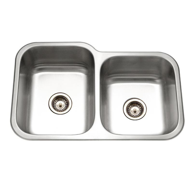 Houzer EC-3208SR-1 Elite 32 Inch Stainless Steel Undermount 60/40 Double Small Right Bowl Kitchen Sink