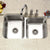 Houzer EC-3208SR-20 Elite 32 Inch Stainless Steel Undermount 60/40 Double Small Right Bowl Kitchen Sink