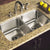 Houzer ED-3108-20 Elite 31 Inch Stainless Steel Undermount 50/50 Double Bowl Kitchen Sink