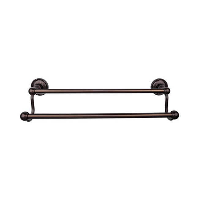 Top Knobs Edwardian Bath Towel Bar Double - Ribbon Backplate