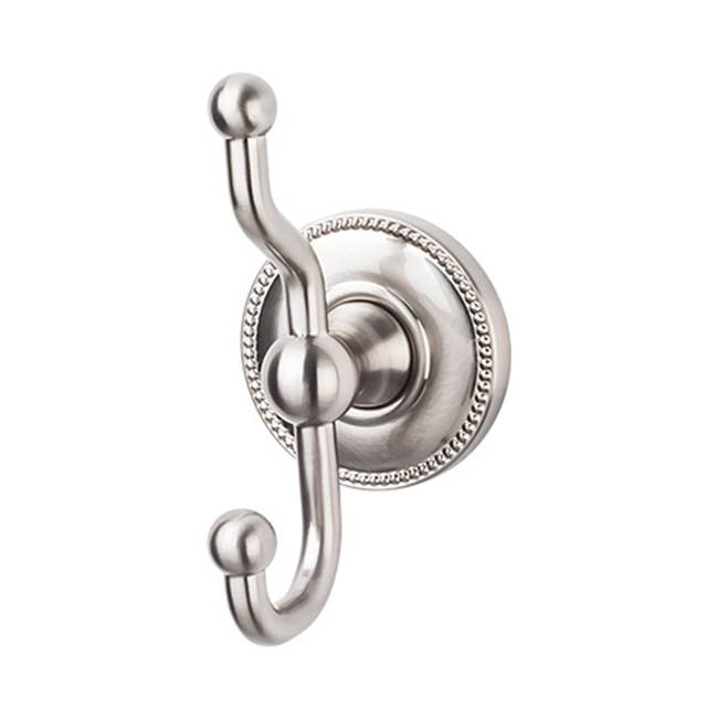Top Knobs ED2A Edwardian Bath Double Hook  - Beaded Backplate
