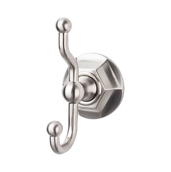 Top Knobs ED2B Edwardian Bath Double Hook  - Hex Backplate