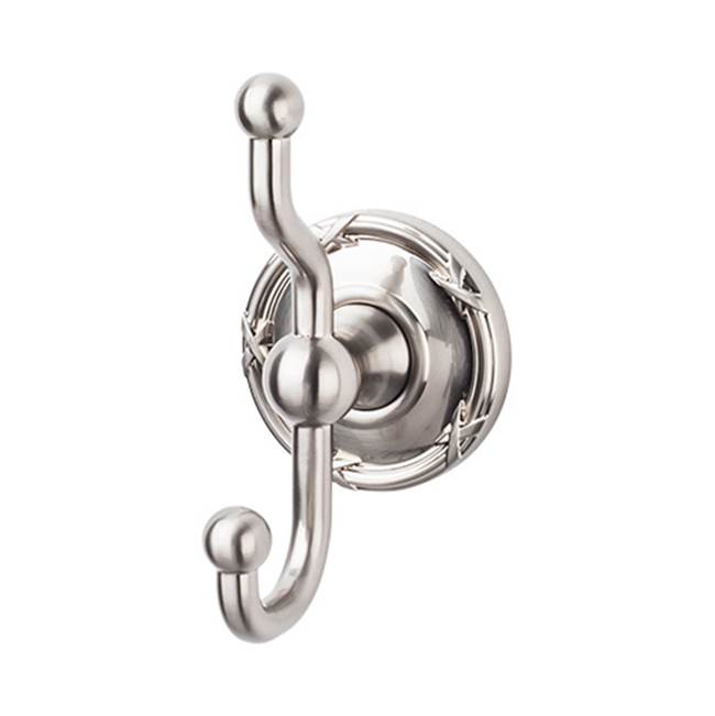 Top Knobs ED2E Edwardian Bath Double Hook  - Ribbon Backplate