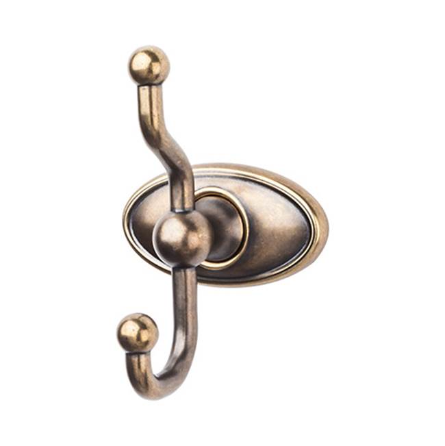 Top Knobs ED2C Edwardian Bath Double Hook  - Oval Backplate