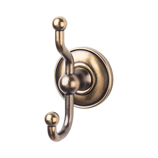 Top Knobs ED2D Edwardian Bath Double Hook  - Plain Backplate
