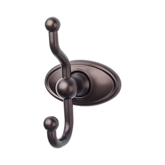 Top Knobs ED2C Edwardian Bath Double Hook  - Oval Backplate