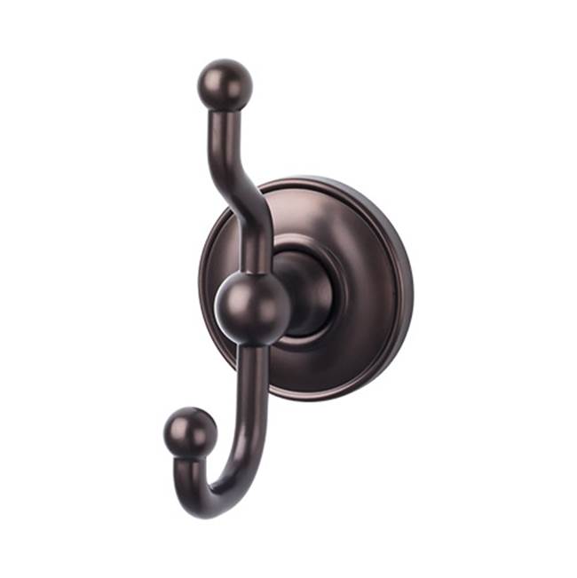 Top Knobs ED2D Edwardian Bath Double Hook  - Plain Backplate