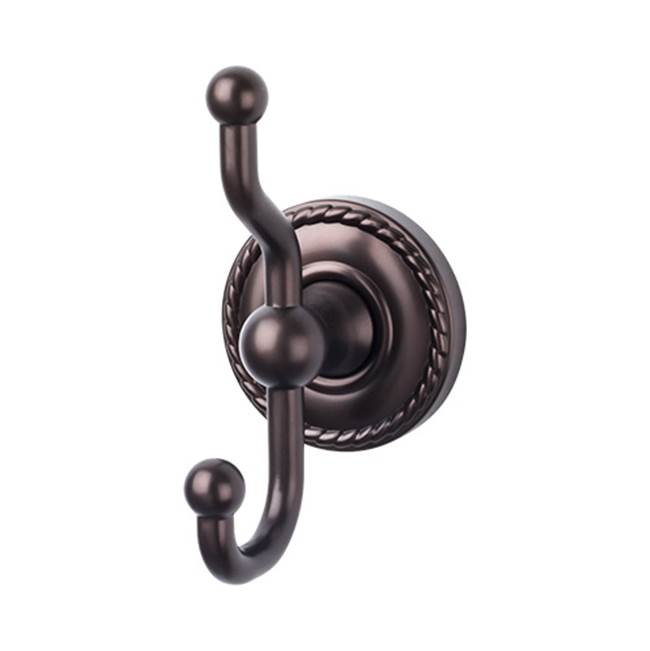 Top Knobs ED2F Edwardian Bath Double Hook  - Rope Backplate