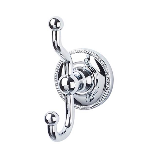 Top Knobs ED2A Edwardian Bath Double Hook  - Beaded Backplate