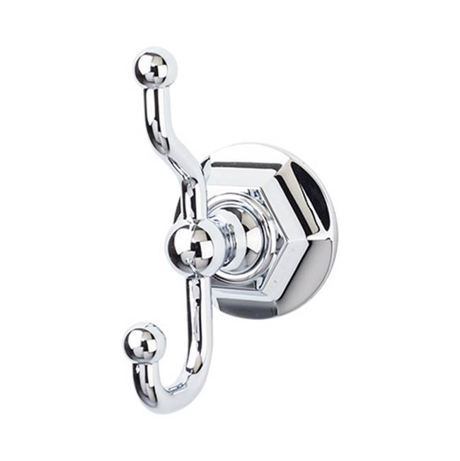 Top Knobs ED2B Edwardian Bath Double Hook  - Hex Backplate