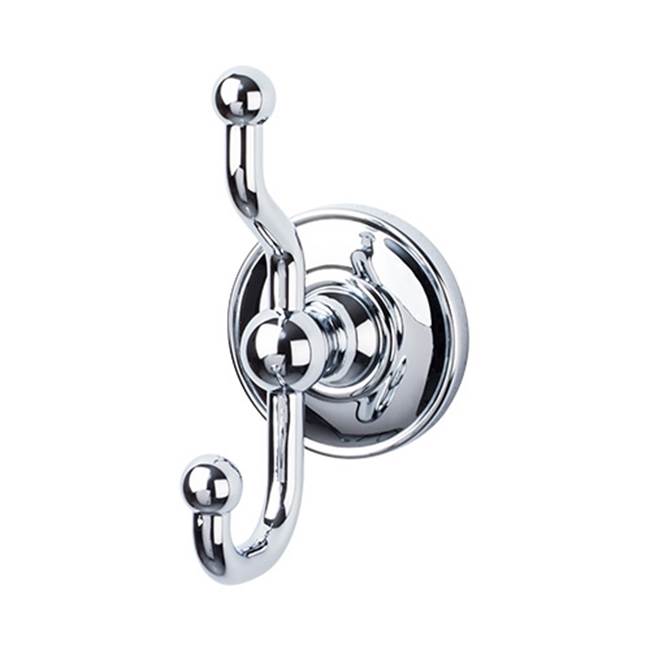 Top Knobs ED2D Edwardian Bath Double Hook  - Plain Backplate