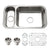 Houzer EHD-3118-C Elite 31 Inch Stainless Steel Undermount 80/20 Small Left Double Bowl Kitchen Sink