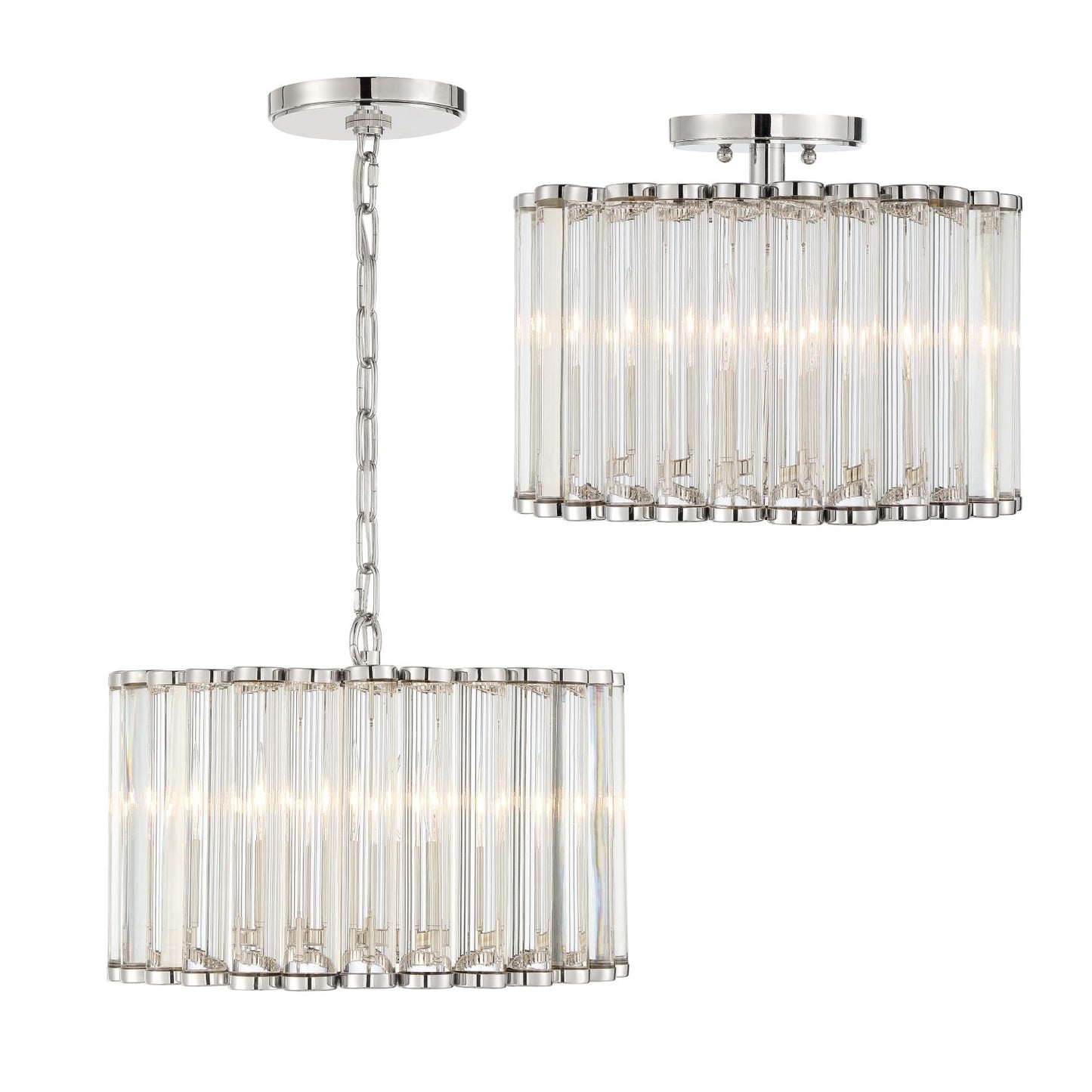 Crystorama ELL-B3004-PN Libby Langdon for Crystorama Elliot 4 Light Pendant - Polished Nickel