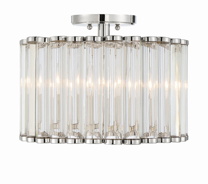 Crystorama ELL-B3004-PN_CEILING Libby Langdon for Crystorama Elliot 4 Light Ceiling Mount - Polished Nickel