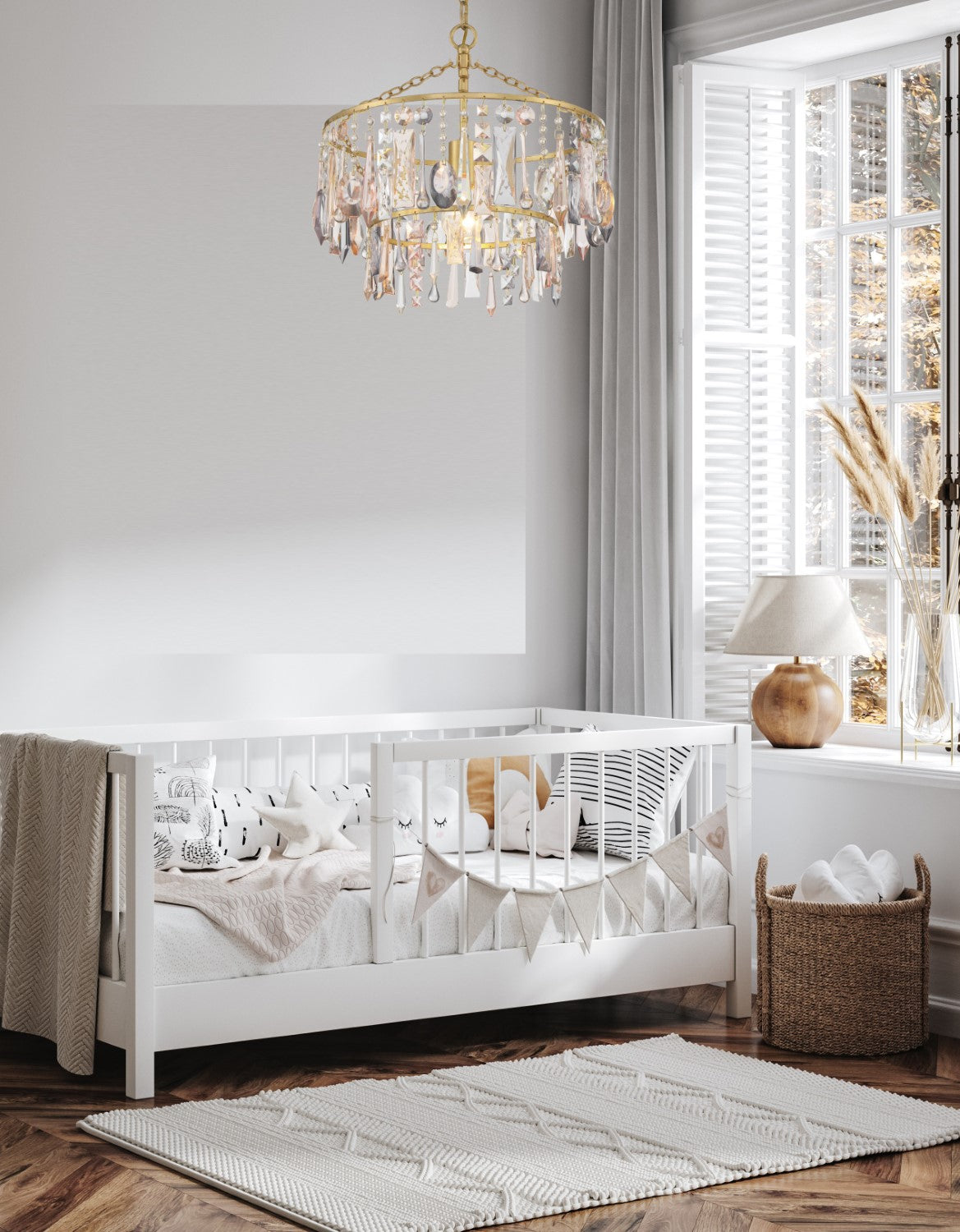 Crystorama ELS-7100-GA Elsa 1 Light Pendant - Antique Gold