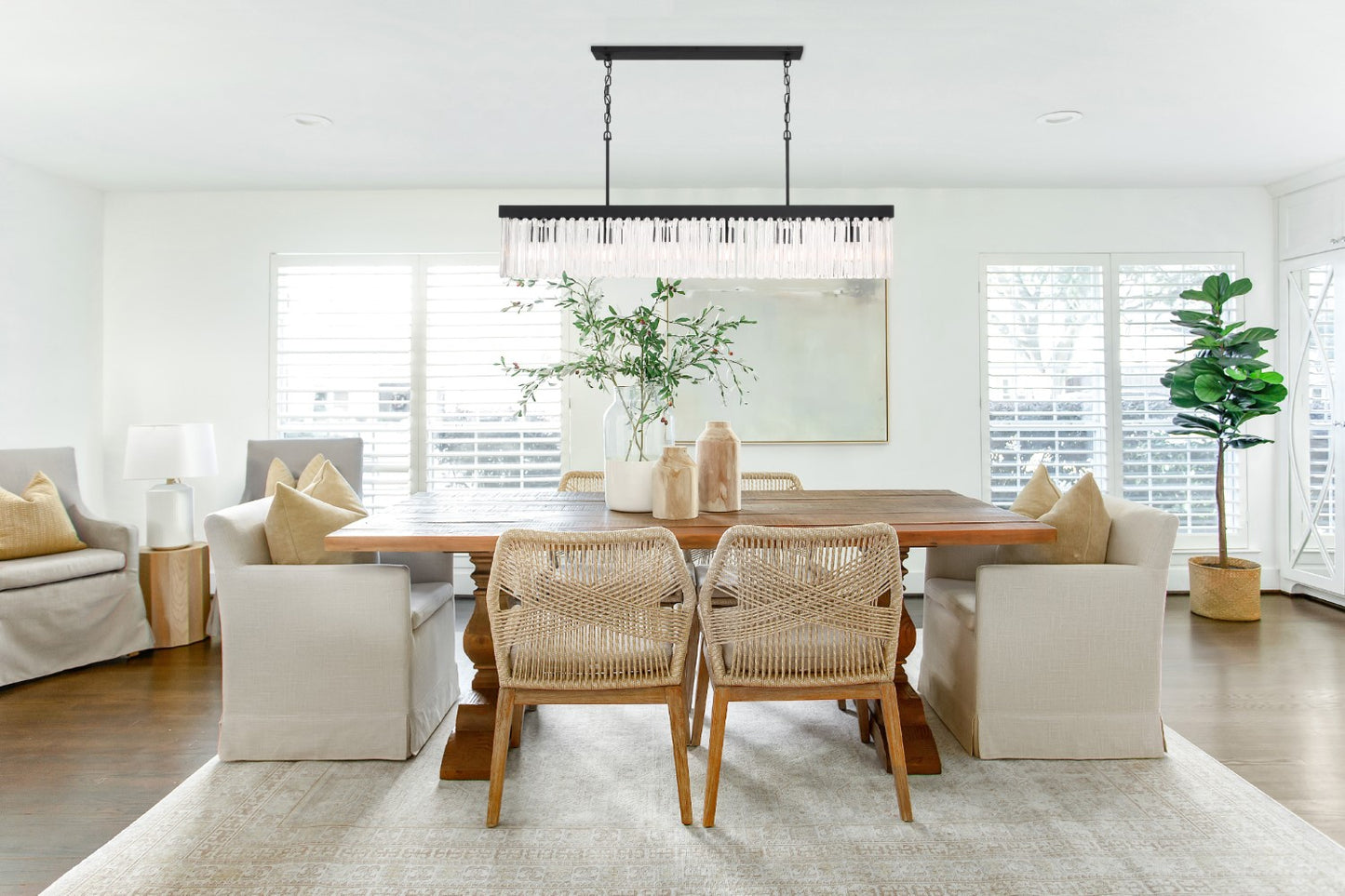 Crystorama EMO-5407 Emory 6 Light Linear Chandelier