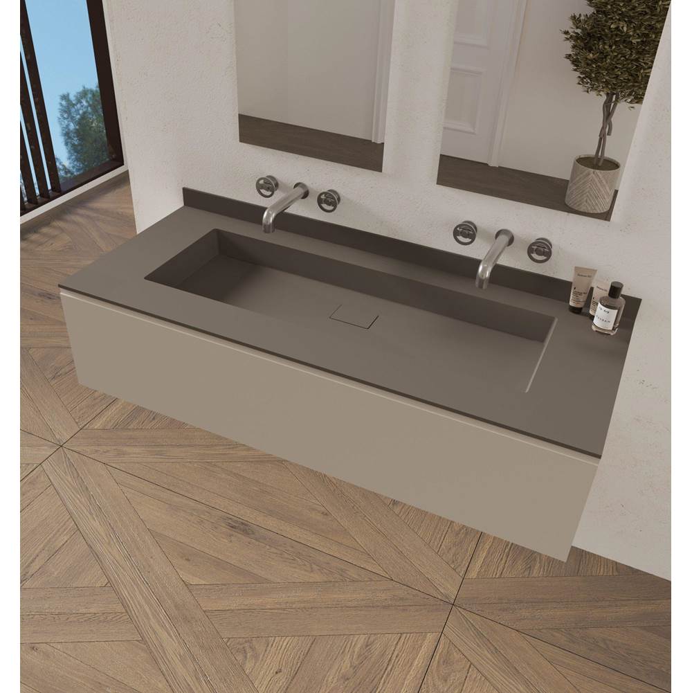 Quare design LI4922MCL 49x22x9/16" long island countertop texture smooth single sinks with backsplash and universal valve click-clack chrome - Parent