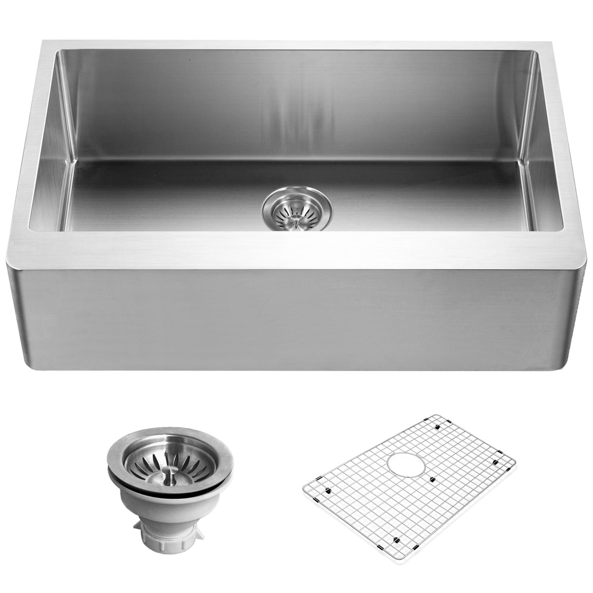 Houzer ENG-3320 Epicure 33 Inch Stainless Steel Apron Front Single Bowl Kitchen Sink