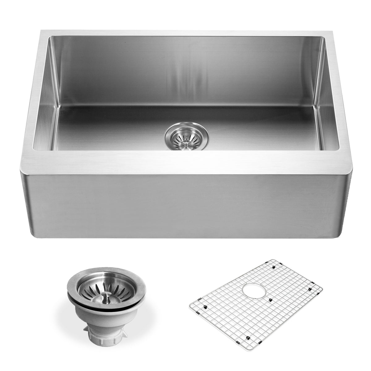 Houzer ENS-3020 Epicure 30 Inch Apron Front Farmhouse Single Bowl Kitchen Sink