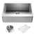 Houzer ENS-3020 Epicure 30 Inch Apron Front Farmhouse Single Bowl Kitchen Sink