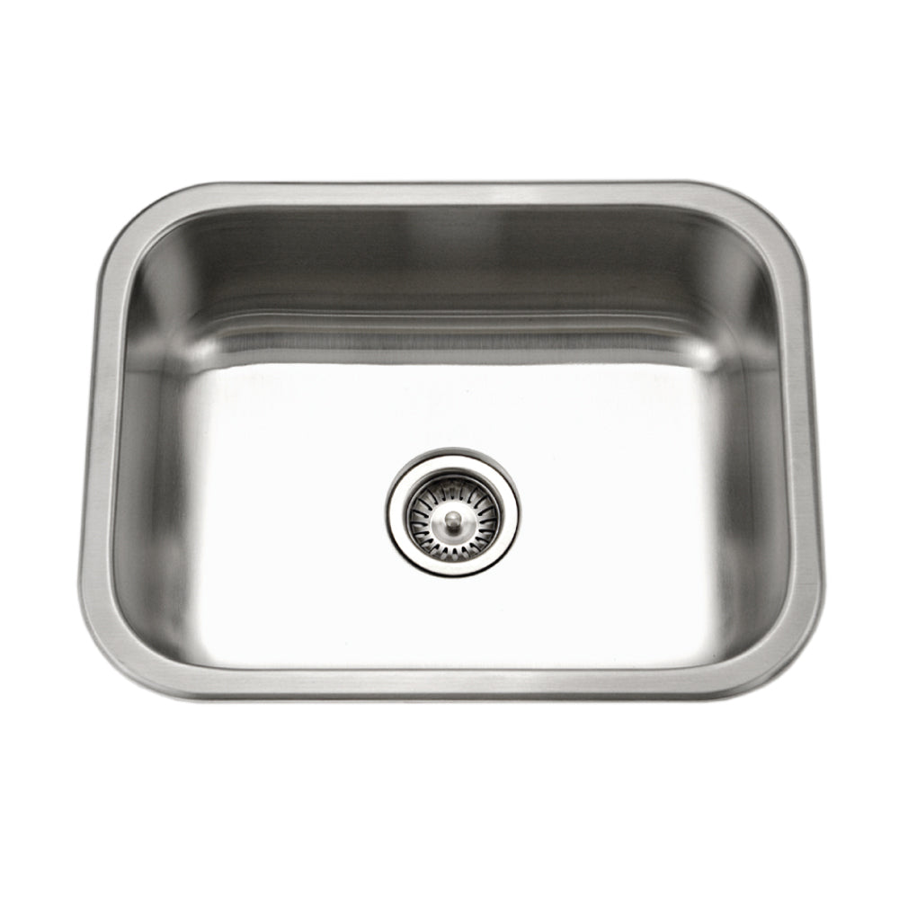 Houzer ES-2408-1 Elite 24 Inch Stainless Steel Undermount Single Bowl Kitchen Sink