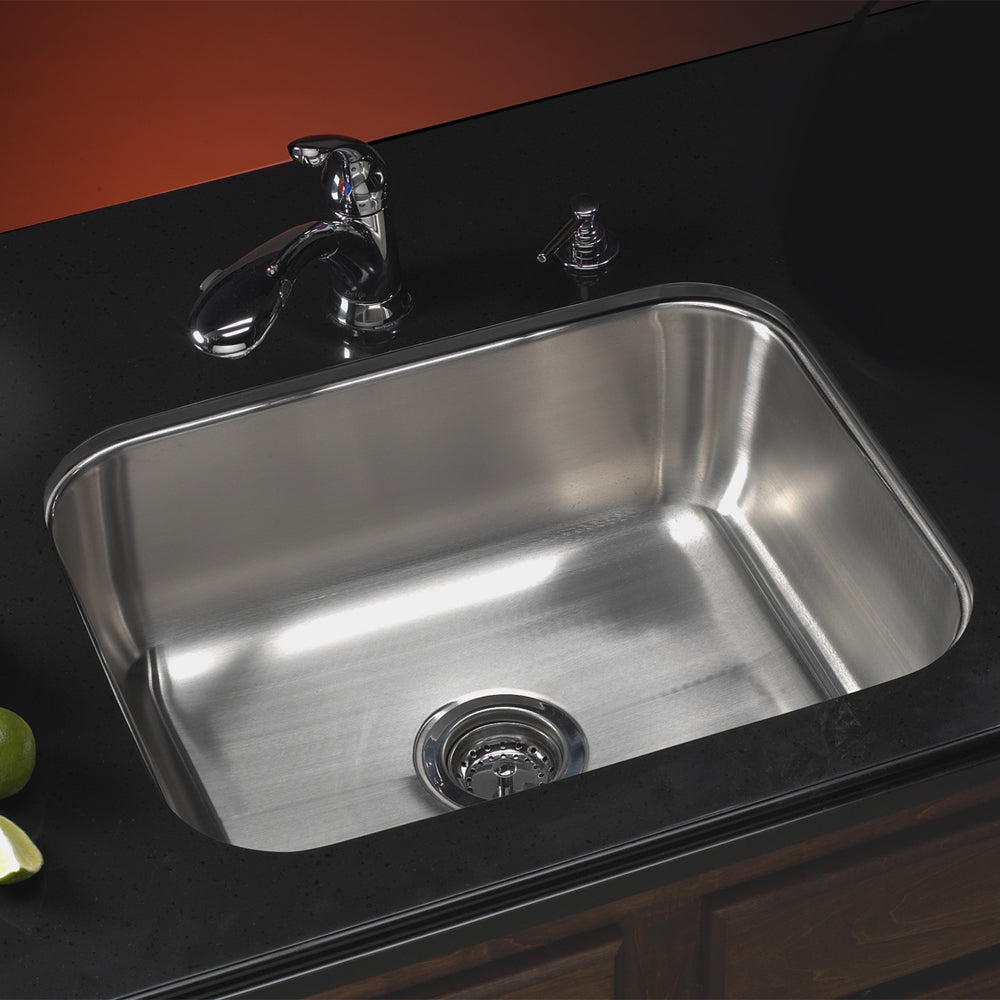 Houzer ES-2408-1 Elite 24 Inch Stainless Steel Undermount Single Bowl Kitchen Sink