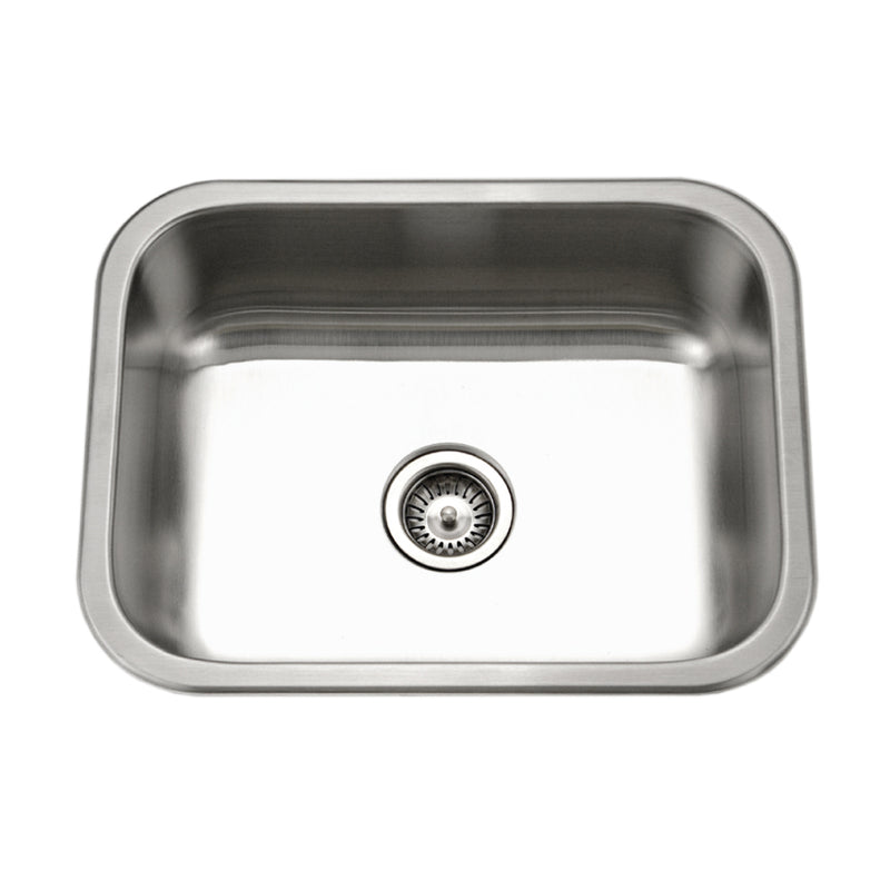 Houzer ES-2408-1 Elite 24 Inch Stainless Steel Undermount Single Bowl Kitchen Sink
