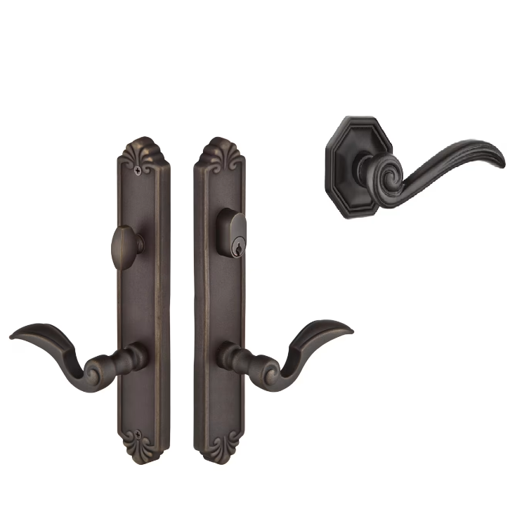 Emtek 1741MDILH Multi Point C7 , Keyed with American Cyl , Tuscany Style , 2" x 10-1/2" , Medici Lever , LH - Parent