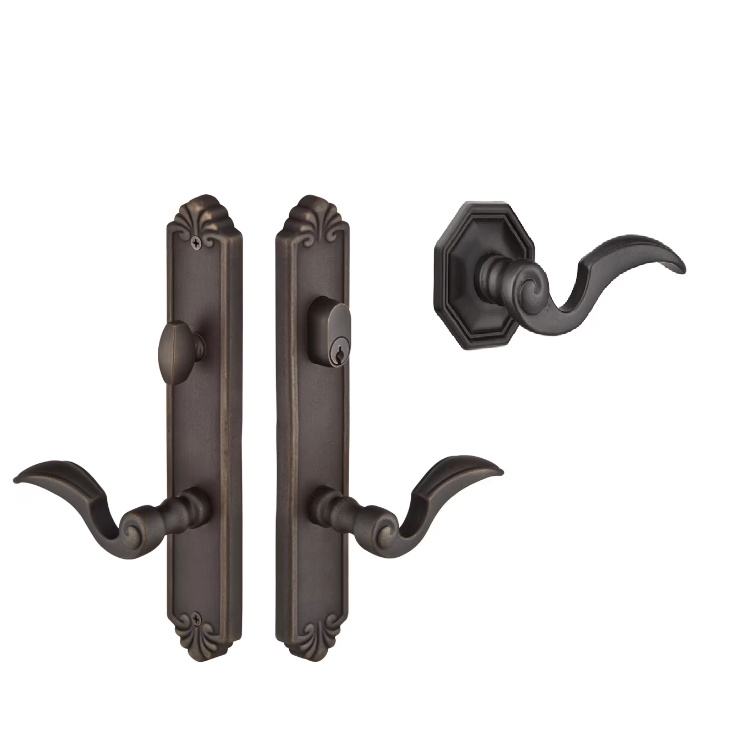 Emtek 1831NALH MultiPointC8 , Keyed with AmericanCyl , Tuscany Style , 1-1/2"x11-1/8" , Napoli Lever , LH - Parent