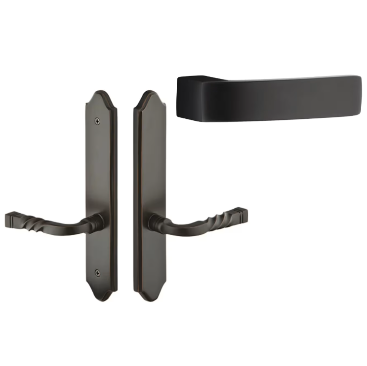 Emtek 1183BRLRH Multi Point C1 , Non-Keyed American T-turn IS , Concord Style , 2" x 10" , Breslin Lever , RH - Parent