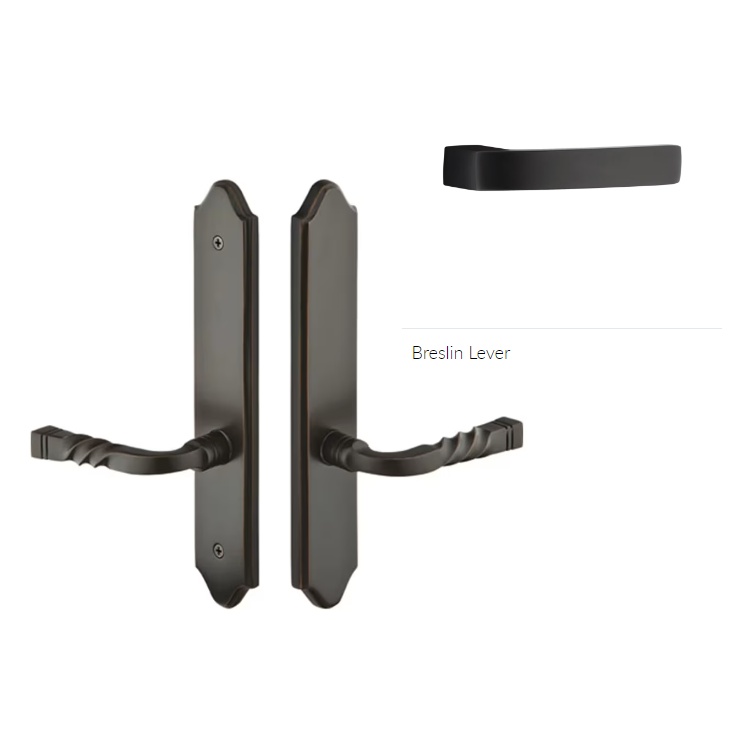 Emtek 1383BRLRH Multi Point C3 , Non-Keyed American T-turn IS , Concord Style , 2" x 10" , Breslin Lever , RH - Parent