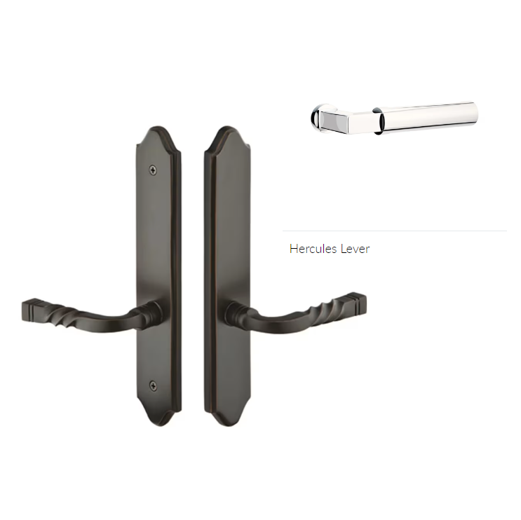 Emtek 1381HECLH Multi Point C3 , Keyed with American Cyl , Concord Style , 2" x 10" , Hercules Lever , LH - Parent