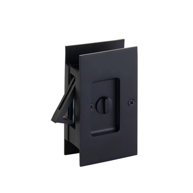 Emtek 2108 Modern Rectangular Pocket Door Lock , Privacy - Parent