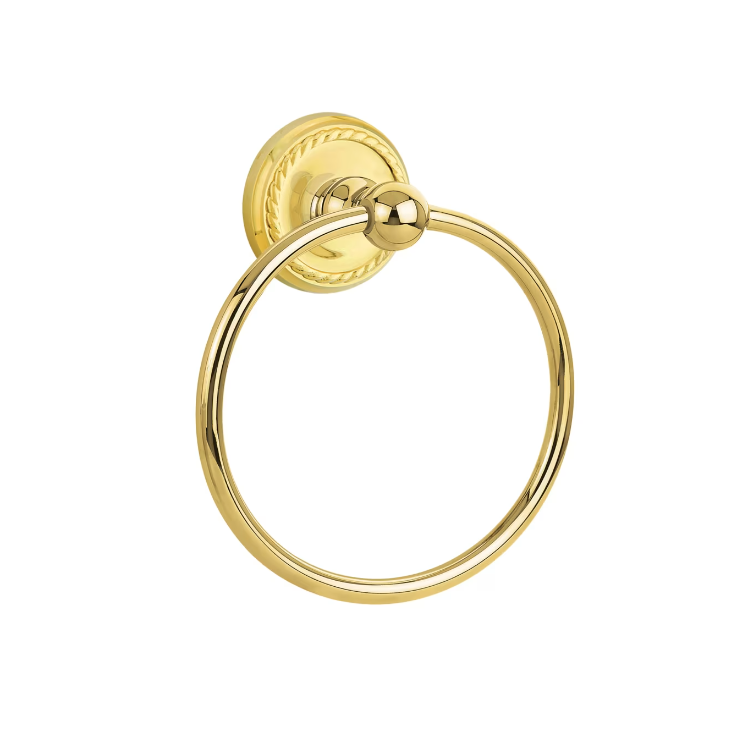 Emtek 260122 Traditional Brass Towel Ring 6-7/8" , Watford Rosette - Parent