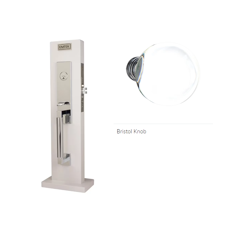 Emtek 3037BL Dummy , Hercules Knurled Monolithic Mortise , Bristol Glass Knob - Parent