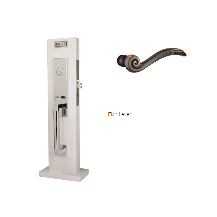 Emtek 3037ENRH Dummy , Hercules Knurled Monolithic Mortise , Elan Lever , RH - Parent