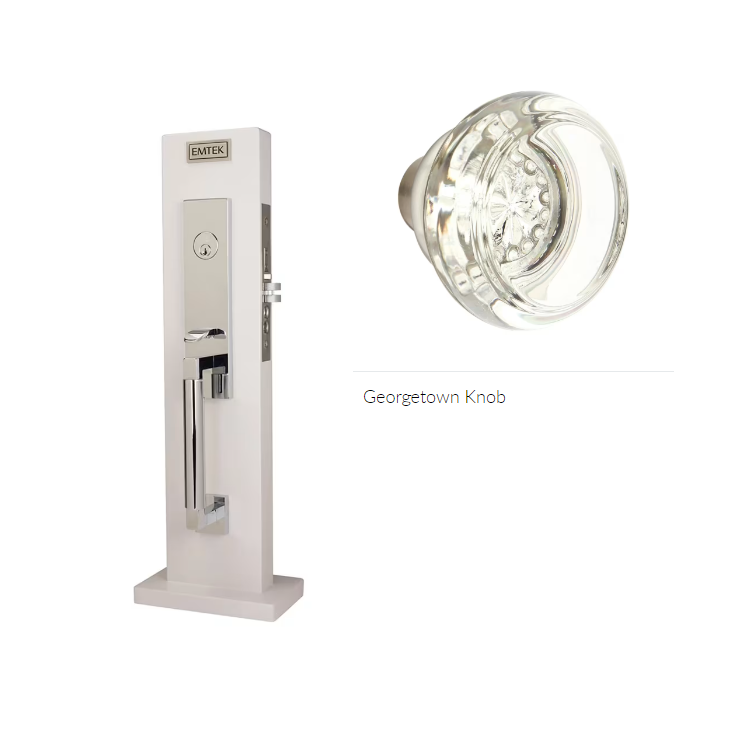 Emtek 3035GT Dummy , Hercules Smooth Monolithic Mortise , Georgetown Glass Knob - Parent