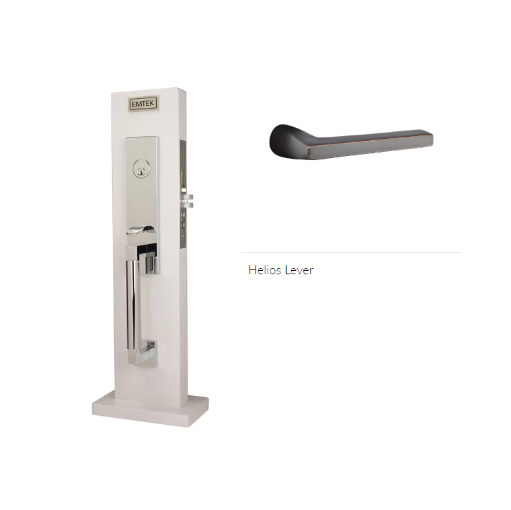Emtek 3037HLORH Dummy , Hercules Knurled Monolithic Mortise , Helios Lever , RH - Parent