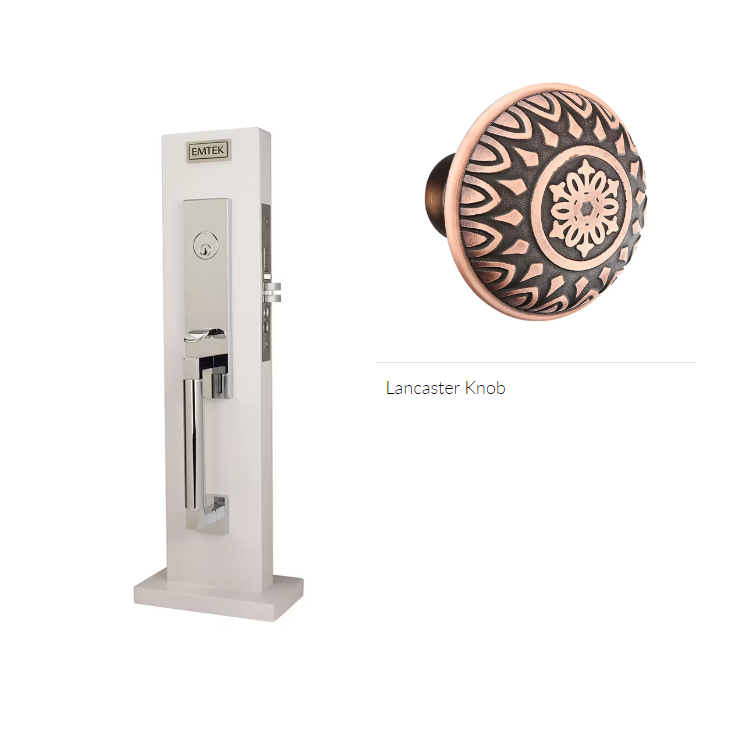 Emtek 3037LN Dummy , Hercules Knurled Monolithic Mortise , Lancaster Knob - Parent