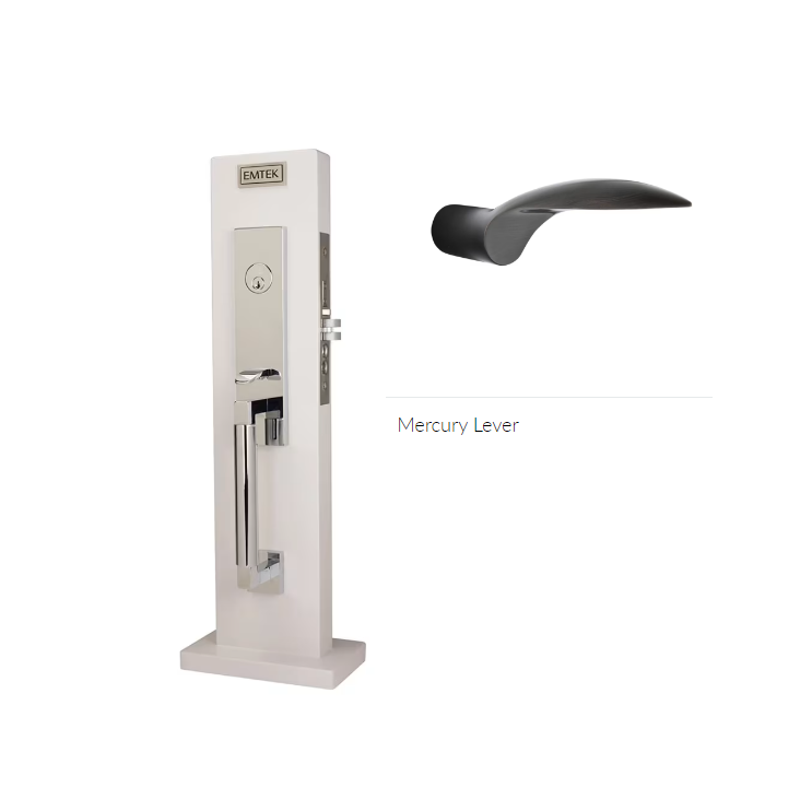 Emtek 3037MCRH Dummy , Hercules Knurled Monolithic Mortise , Mercury Lever , RH - Parent