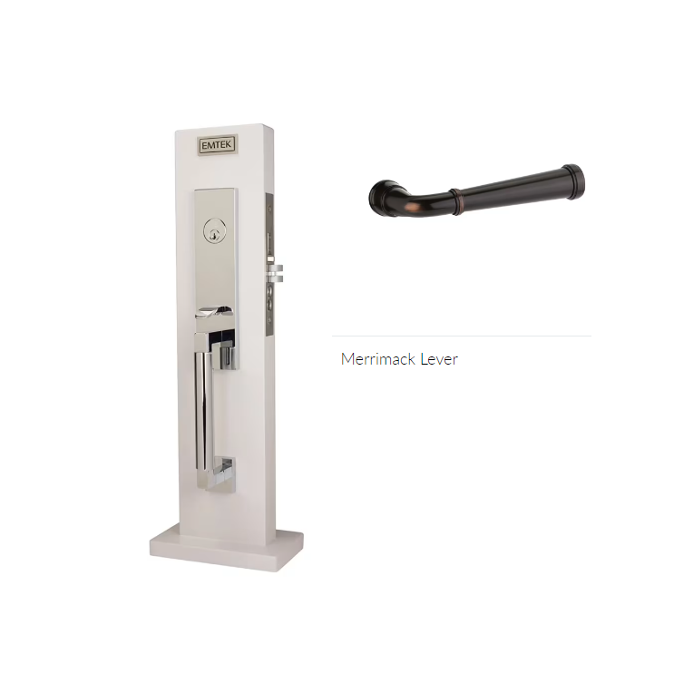 Emtek 3037MELH Dummy , Hercules Knurled Monolithic Mortise , Merrimack Lever , LH - Parent