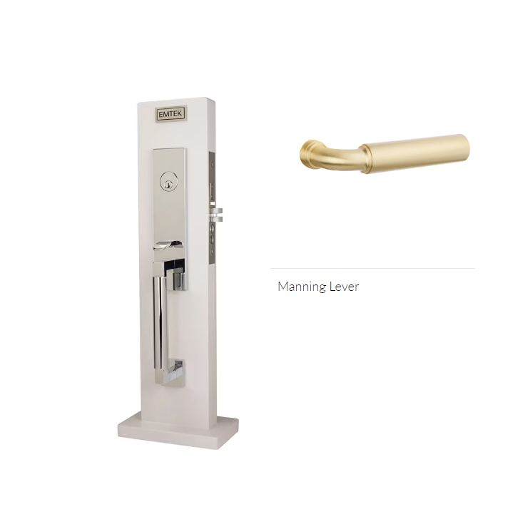 Emtek 3035MNGLH Dummy , Hercules Smooth Monolithic Mortise , Manning Lever , LH - Parent