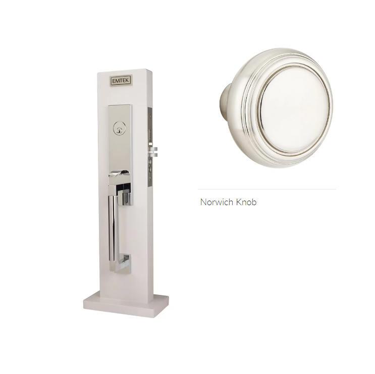 Emtek 3035NW Dummy , Hercules Smooth Monolithic Mortise , Norwich Knob - Parent