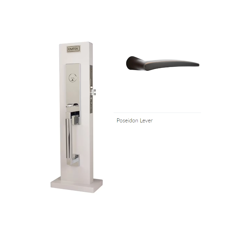 Emtek 3037POSRH Dummy , Hercules Knurled Monolithic Mortise , Poseidon Lever , RH - Parent