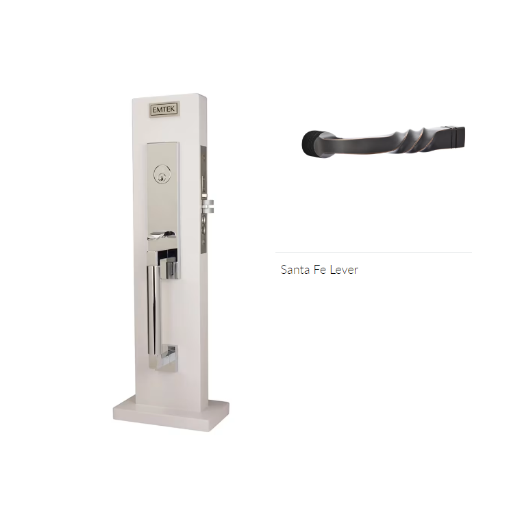 Emtek 3037SFLH Dummy , Hercules Knurled Monolithic Mortise , Santa Fe Lever , LH - Parent