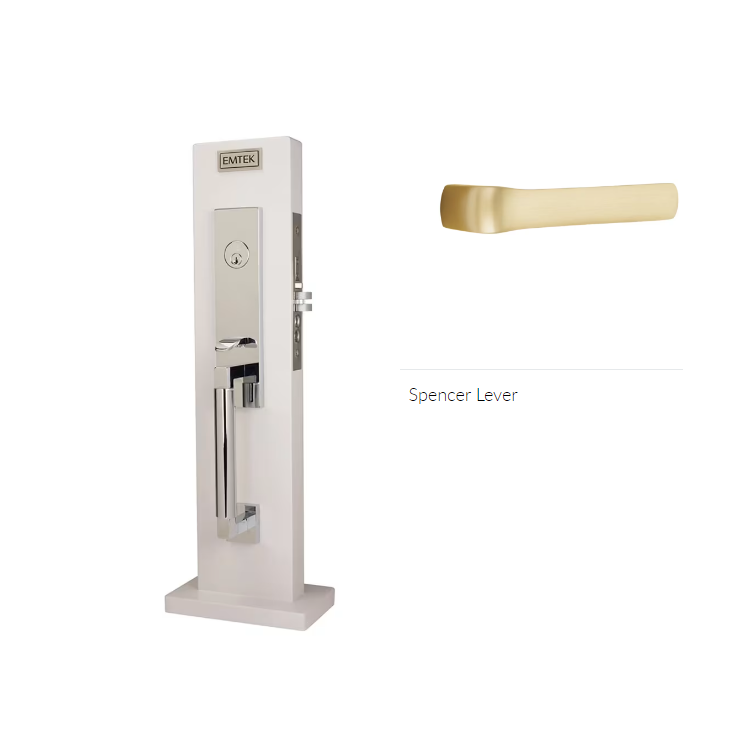 Emtek 3037SPNRH Dummy , Hercules Knurled Monolithic Mortise , Spencer Lever , RH - Parent