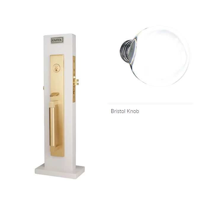 Emtek 3038BL Dummy , Hercules Knurled Full Length Mortise , Bristol Glass Knob - Parent