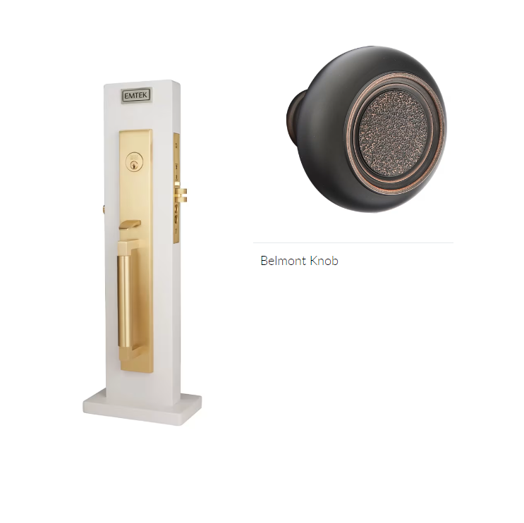 Emtek 3038BT Dummy , Hercules Knurled Full Length Mortise , Belmont Knob - Parent