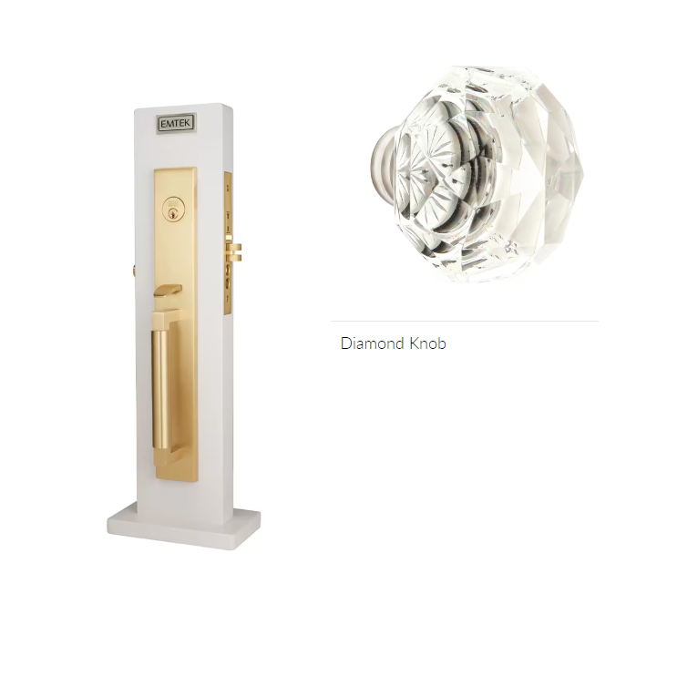 Emtek 3036CK Dummy , Hercules Smooth Full Length Mortise , Diamond Glass Knob - Parent
